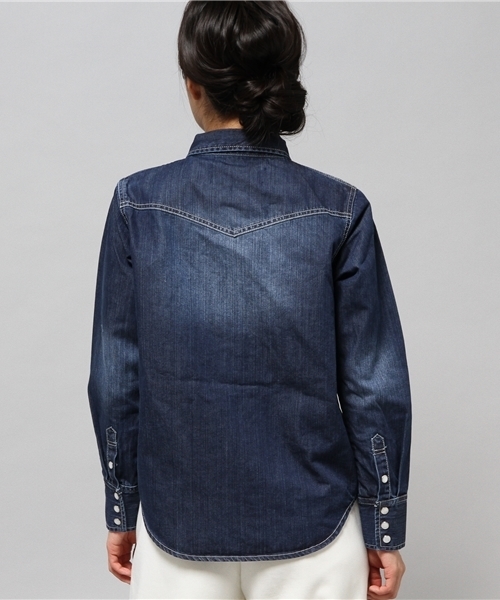 LIMITLESS LUXURY（リミットレスラグジュアリー）の「DENIMシャツ◆（シャツ/ブラウス・レディース・ネイビー/ブルー系その他・FREE）」の3枚目の写真
