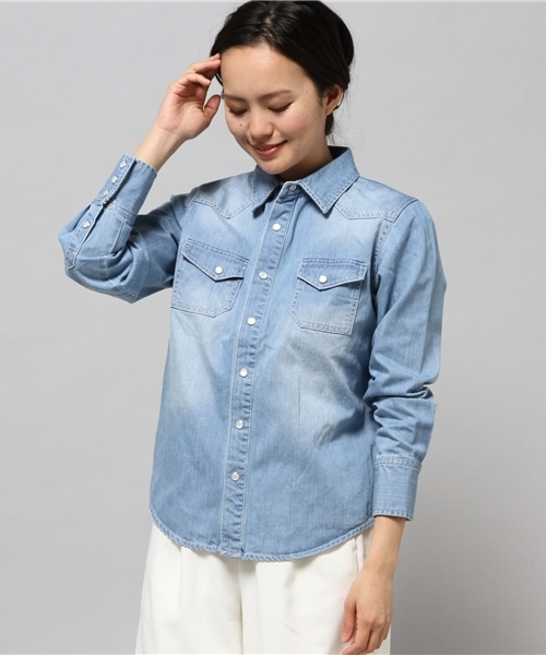 LIMITLESS LUXURY（リミットレスラグジュアリー）の「DENIMシャツ◆（シャツ/ブラウス・レディース・ネイビー/ブルー系その他・FREE）」の10枚目の写真