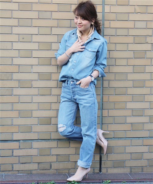 LIMITLESS LUXURY（リミットレスラグジュアリー）の「DENIMシャツ◆（シャツ/ブラウス・レディース・ネイビー/ブルー系その他・FREE）」の11枚目の写真