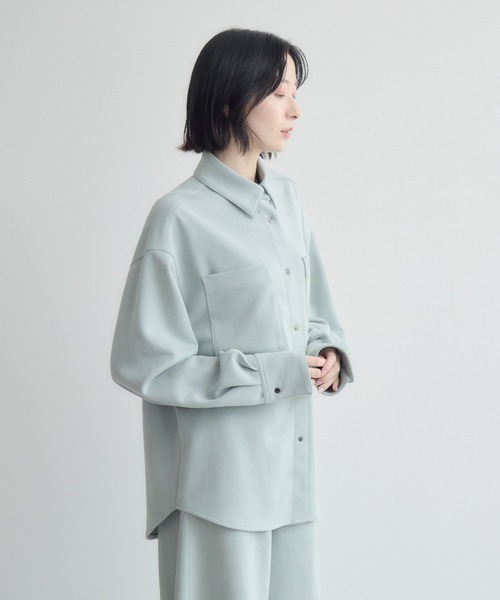Paradise Picnic(パラダイスピクニック)の「cloche スエードダンボールニットシャツ(シャツ/ブラウス・レディース・キャメル/ブラウン/ブルー・FREE)」の13枚目の写真