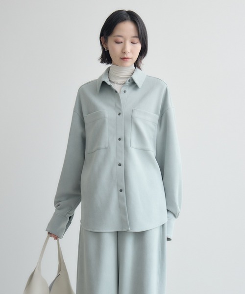 Paradise Picnic(パラダイスピクニック)の「cloche スエードダンボールニットシャツ(シャツ/ブラウス・レディース・キャメル/ブラウン/ブルー・FREE)」の18枚目の写真