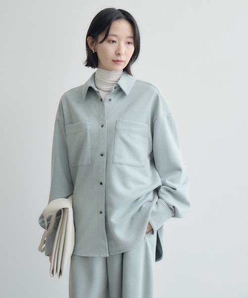 Paradise Picnic(パラダイスピクニック)の「cloche スエードダンボールニットシャツ(シャツ/ブラウス・レディース・キャメル/ブラウン/ブルー・FREE)」の10枚目の写真
