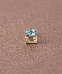 [ピース] K10YG ブルートパーズ/グリーンクォーツ ピアス
