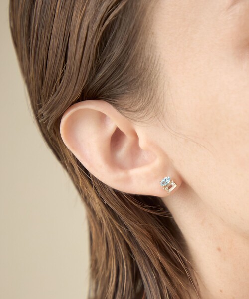 ete bijoux（エテビジュー）の「[ピース] K10YG ブルートパーズ/グリーンクォーツ ピアス（ピアス（片耳用）・レディース・イエローゴールド・FREE）」の7枚目の写真