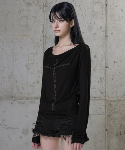 ROCKCAKE(ロックケーキ)の「Cowl Sleeve Hoodie - Black(Tシャツ/カットソー・レディース・その他・SMALL)」の3枚目の写真