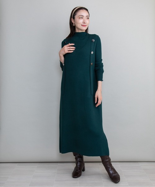 lodie(ロディ)の「【セット】リブタートル×ジャンスカニットワンピース(ワンピース・レディース・グリーン/グレー/ベージュ/ブラック・FREE)」の20枚目の写真