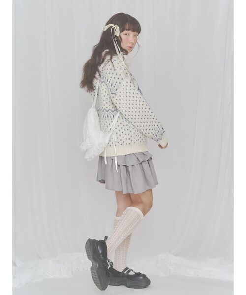 merry jenny(メリージェニー)の「ティアードフリルナップサック(バックパック/リュック・レディース・オフホワイト/アイボリー/ブラック・FREE)」の8枚目の写真