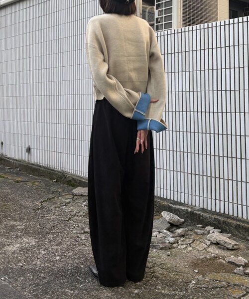 goocy(グーシー)の「コーデュロイタックパンツ(その他パンツ・レディース・ブラウン/ブラック・FREE)」の6枚目の写真