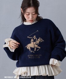 【BEVERLY HILLS POLO CLUB】ロゴニットプルオーバー