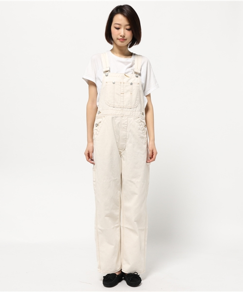 MOUSSY（マウジー）の「WIDE Overall（つなぎ/オールインワン・レディース・オフホワイト/ブルー・2/1）」の3枚目の写真