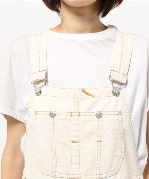 MOUSSY（マウジー）の「WIDE Overall（つなぎ/オールインワン・レディース・オフホワイト/ブルー・2/1）」の6枚目の写真
