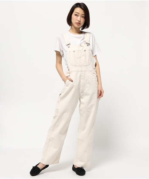 MOUSSY（マウジー）の「WIDE Overall（つなぎ/オールインワン・レディース・オフホワイト/ブルー・2/1）」の10枚目の写真