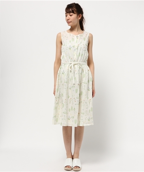 earth music&ecology（アースミュージックアンドエコロジー）の「【2016Summer】ボダニカルプリントワンピース（ワンピース・レディース・アイボリー/ブラック・FREE）」の9枚目の写真