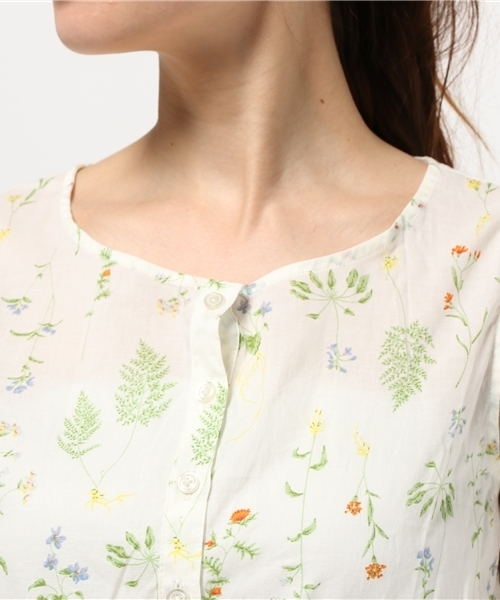 earth music&ecology（アースミュージックアンドエコロジー）の「【2016Summer】ボダニカルプリントワンピース（ワンピース・レディース・アイボリー/ブラック・FREE）」の4枚目の写真