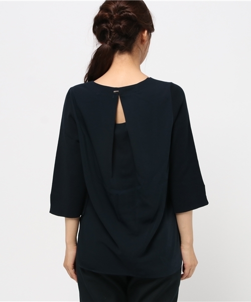 Droite lautreamont(ドロワットロートレアモン)の「ベルスリーブプルオーバー(ニット/セーター・レディース・ネイビー/ブラウン・M)」の5枚目の写真