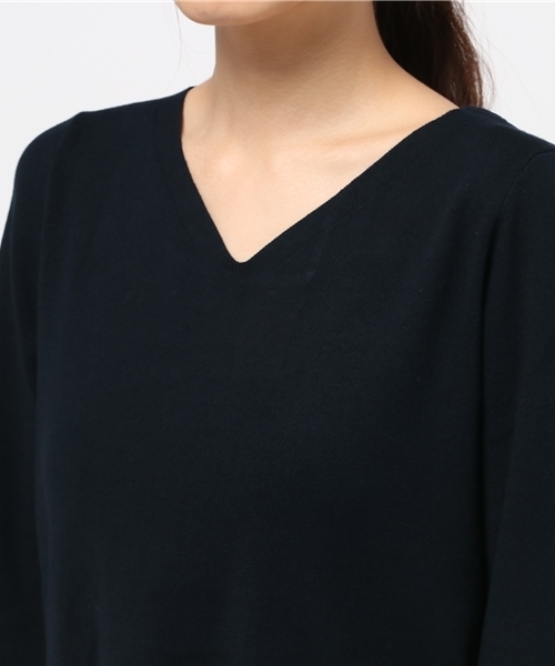 Droite lautreamont(ドロワットロートレアモン)の「ベルスリーブプルオーバー(ニット/セーター・レディース・ネイビー/ブラウン・M)」の6枚目の写真