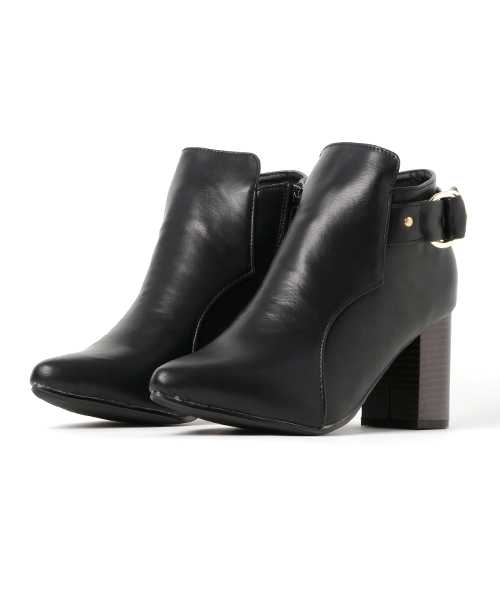 Noubel Voug Relax（ヌーベルヴォーグリラックス）の「Noubel Voug Relax(ヌーベル　ヴォーグ リラックス)/ポインテッドトゥチャンキーヒールショートブーツ（ブーツ・レディース・ブラック/カーキ/ダークブラウン・L/LL/M/S）」の11枚目の写真