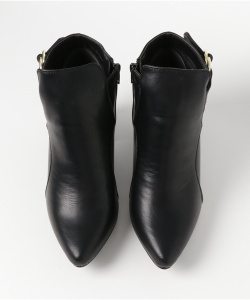 Noubel Voug Relax（ヌーベルヴォーグリラックス）の「Noubel Voug Relax(ヌーベル　ヴォーグ リラックス)/ポインテッドトゥチャンキーヒールショートブーツ（ブーツ・レディース・ブラック/カーキ/ダークブラウン・L/LL/M/S）」の6枚目の写真