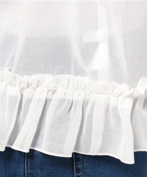 SLY（スライ）の「FRILL BOWTIE BLOUSE（シャツ/ブラウス・レディース・ブラック/ホワイト/イエロー・1/2）」の9枚目の写真