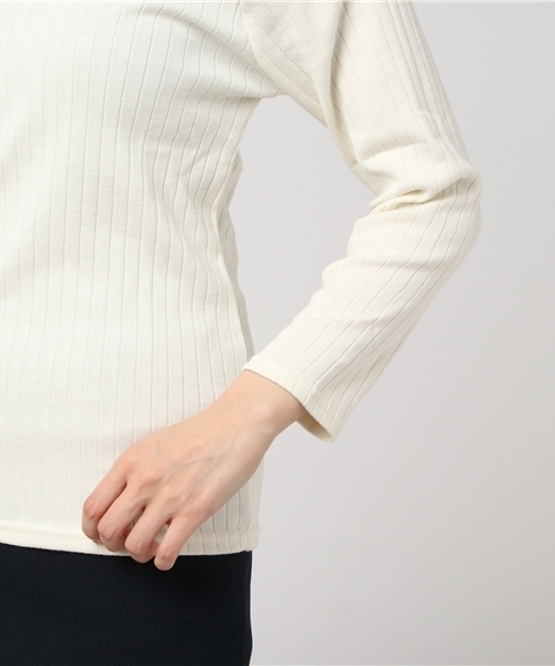 VENCEEXCHANGE（ヴァンスエクスチェンジ）の「肩ヒモ付きオフショルプルオーバー                   （Tシャツ/カットソー・レディース・ブラック/オフホワイト/レッド・MEDIUM）」の8枚目の写真