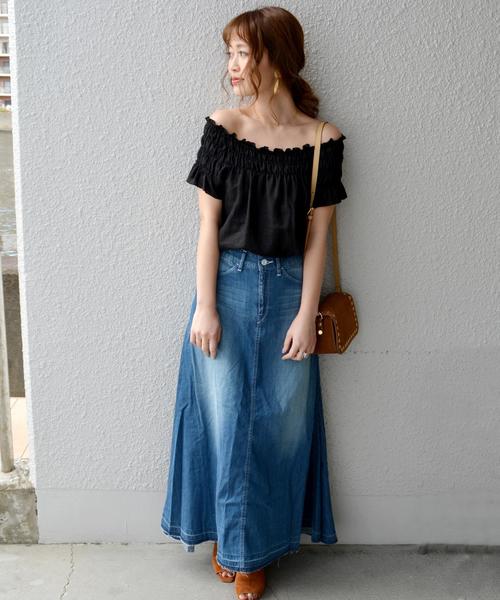 Khaju（カージュ）の「Khaju:シャーリング2WAYブラウス◇（シャツ/ブラウス・レディース・ブラック/オフホワイト/ベージュ・ONE SIZE）」の5枚目の写真