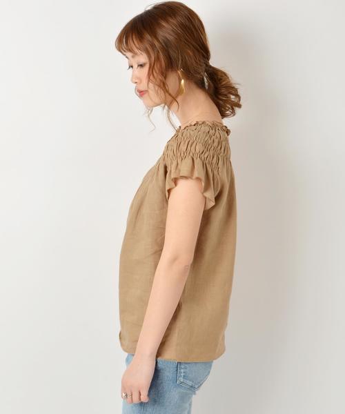 Khaju（カージュ）の「Khaju:シャーリング2WAYブラウス◇（シャツ/ブラウス・レディース・ブラック/オフホワイト/ベージュ・ONE SIZE）」の8枚目の写真