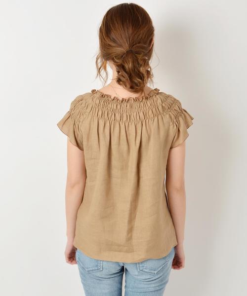 Khaju（カージュ）の「Khaju:シャーリング2WAYブラウス◇（シャツ/ブラウス・レディース・ブラック/オフホワイト/ベージュ・ONE SIZE）」の9枚目の写真