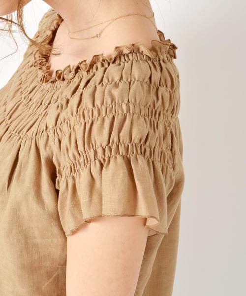 Khaju（カージュ）の「Khaju:シャーリング2WAYブラウス◇（シャツ/ブラウス・レディース・ブラック/オフホワイト/ベージュ・ONE SIZE）」の11枚目の写真