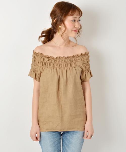 Khaju（カージュ）の「Khaju:シャーリング2WAYブラウス◇（シャツ/ブラウス・レディース・ブラック/オフホワイト/ベージュ・ONE SIZE）」の12枚目の写真