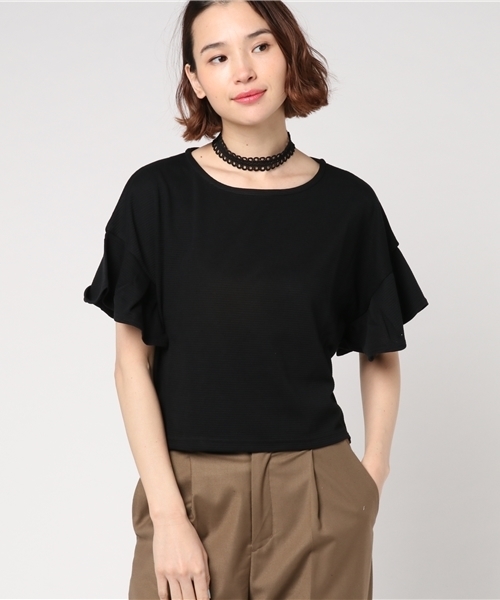 Honeys(ハニーズ)の「チョーカー付プルオーバー(Tシャツ/カットソー・レディース・ピンク/オフホワイト/イエロー/ブラック・M/S/L)」の3枚目の写真