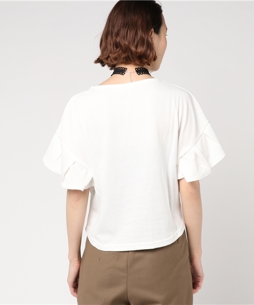 Honeys(ハニーズ)の「チョーカー付プルオーバー(Tシャツ/カットソー・レディース・ピンク/オフホワイト/イエロー/ブラック・M/S/L)」の7枚目の写真