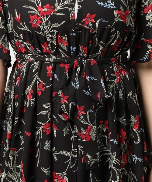 VENCEEXCHANGE（ヴァンスエクスチェンジ）の「カルム花柄シャツディガン            （カーディガン/ボレロ・レディース・レッド/オフホワイト・MEDIUM）」の3枚目の写真