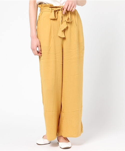 VENCEEXCHANGE（ヴァンスエクスチェンジ）の「レーヨン楊柳ワイドパンツ（その他パンツ・レディース・オレンジ/マスタード/ネイビー・MEDIUM）」の2枚目の写真