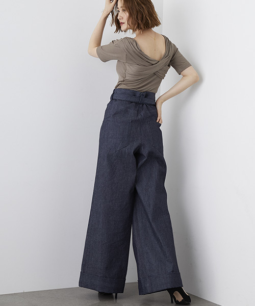 STUDIOUS(ステュディオス)の「リブカットソーバックカシュクールトップス(Tシャツ/カットソー・レディース・レッド/ブラック/カーキ・FREE/1)」の17枚目の写真