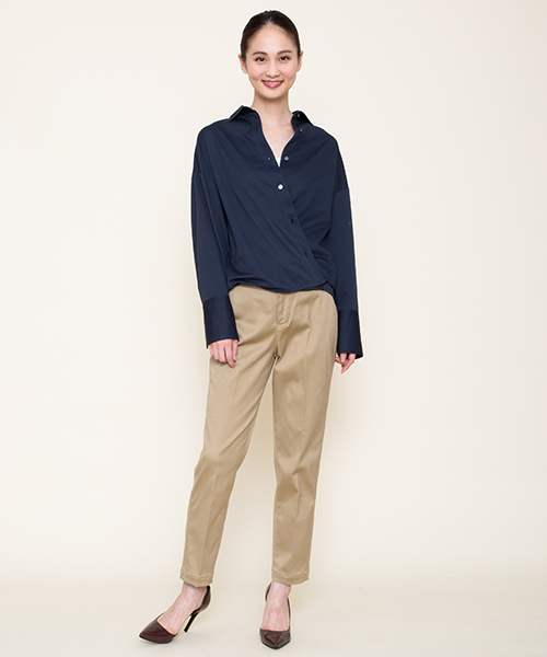 MARIEBELLE　JEAN（マリベルジーン）の「MARIEBELLE JEAN   テーパード トラウザー カラーパンツ   KIR(キール)/33173020（スラックス・レディース・ベージュ/ネイビー・26inch/23inch/24inch/25inch/27inch）」の17枚目の写真