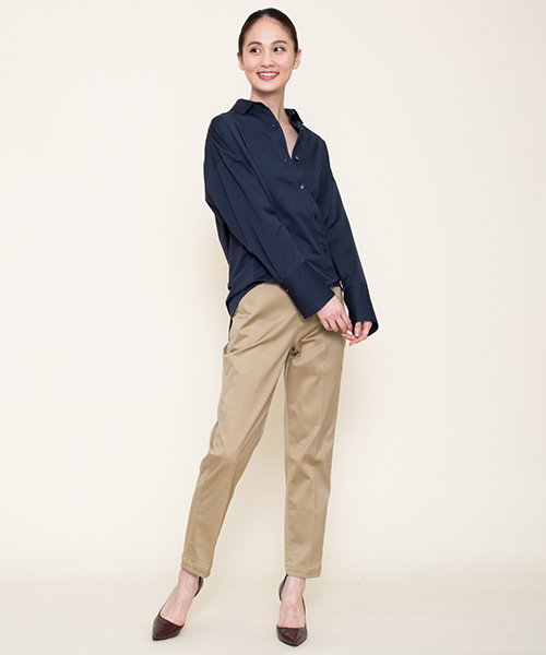 MARIEBELLE　JEAN（マリベルジーン）の「MARIEBELLE JEAN   テーパード トラウザー カラーパンツ   KIR(キール)/33173020（スラックス・レディース・ベージュ/ネイビー・26inch/23inch/24inch/25inch/27inch）」の9枚目の写真