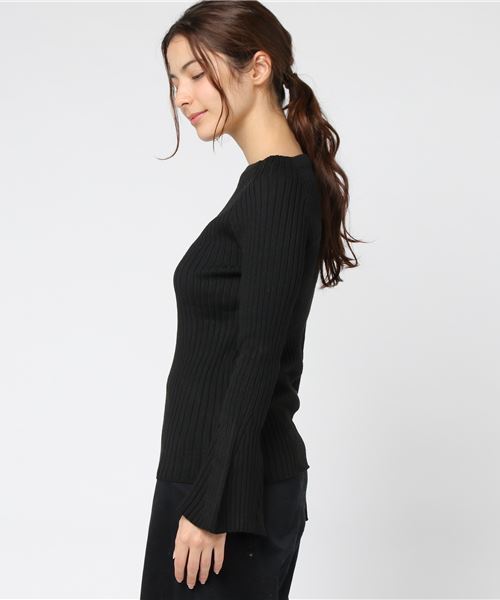 MERLOT（メルロー）の「ボートネックリブニットフレアスリーブトップス0074（ニット/セーター・レディース・ライトグレー/ブラック/レッド/アイボリー・FREE）」の17枚目の写真