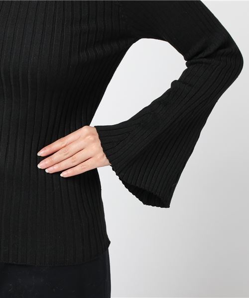 MERLOT（メルロー）の「ボートネックリブニットフレアスリーブトップス0074（ニット/セーター・レディース・ライトグレー/ブラック/レッド/アイボリー・FREE）」の8枚目の写真