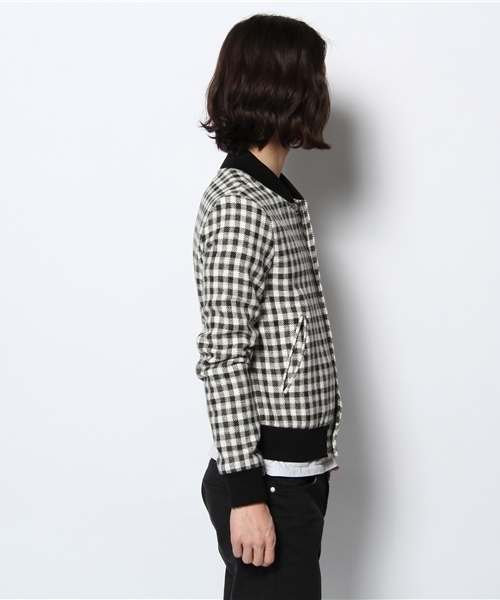 603（ロクマルサン）の「603 ウールチェックスタジャン（ブルゾン・メンズ・ホワイト・40/42）」の2枚目の写真