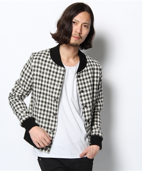 603（ロクマルサン）の「603 ウールチェックスタジャン（ブルゾン・メンズ・ホワイト・40/42）」の7枚目の写真