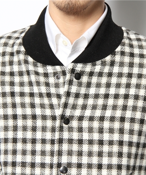 603（ロクマルサン）の「603 ウールチェックスタジャン（ブルゾン・メンズ・ホワイト・40/42）」の9枚目の写真