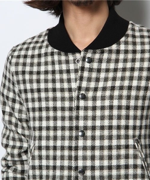 603（ロクマルサン）の「603 ウールチェックスタジャン（ブルゾン・メンズ・ホワイト・40/42）」の8枚目の写真