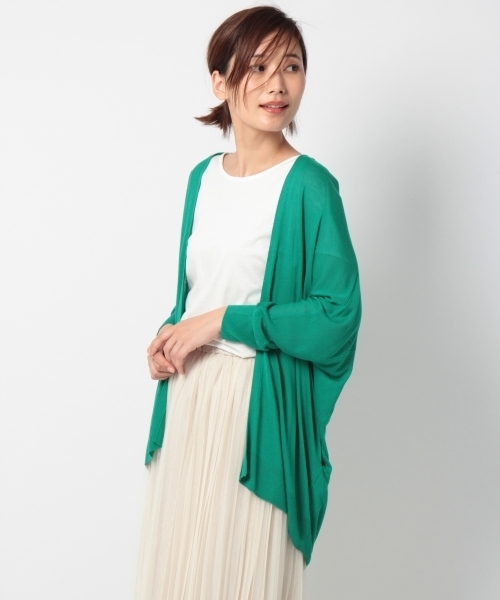 laboratory work（ラボラトリーワーク）の「レーヨントッパーカーデ（カーディガン/ボレロ・レディース・オフホワイト/グリーン/グレー/ネイビー・MEDIUM）」の3枚目の写真