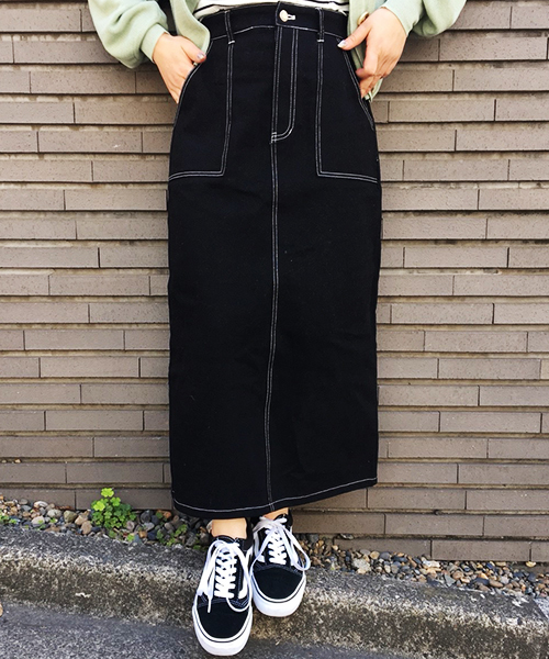 apres jour（アプレジュール）の「ステッチナロースカートZOZOTOWN限定アイテム】（スカート・レディース・ブラック/オフホワイト/ベージュ/カーキ・フリー）」の3枚目の写真