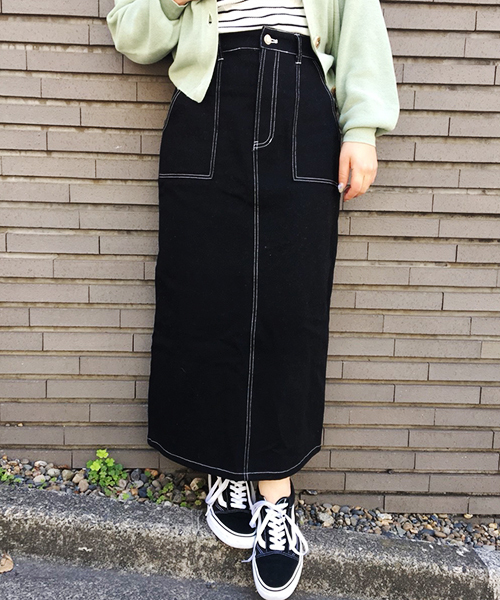 apres jour（アプレジュール）の「ステッチナロースカートZOZOTOWN限定アイテム】（スカート・レディース・ブラック/オフホワイト/ベージュ/カーキ・フリー）」の8枚目の写真