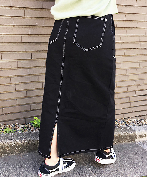 apres jour（アプレジュール）の「ステッチナロースカートZOZOTOWN限定アイテム】（スカート・レディース・ブラック/オフホワイト/ベージュ/カーキ・フリー）」の9枚目の写真