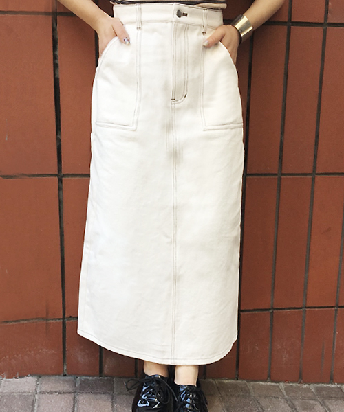 apres jour（アプレジュール）の「ステッチナロースカートZOZOTOWN限定アイテム】（スカート・レディース・ブラック/オフホワイト/ベージュ/カーキ・フリー）」の6枚目の写真