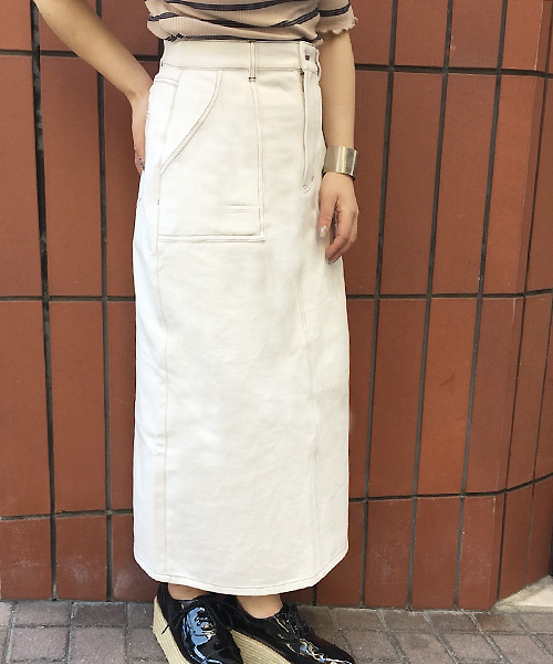 apres jour（アプレジュール）の「ステッチナロースカートZOZOTOWN限定アイテム】（スカート・レディース・ブラック/オフホワイト/ベージュ/カーキ・フリー）」の7枚目の写真