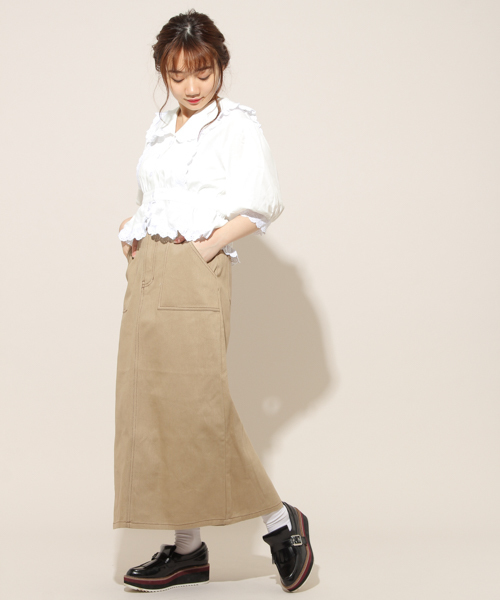 apres jour（アプレジュール）の「ステッチナロースカートZOZOTOWN限定アイテム】（スカート・レディース・ブラック/オフホワイト/ベージュ/カーキ・フリー）」の13枚目の写真