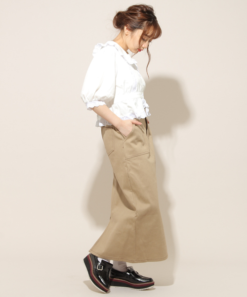 apres jour（アプレジュール）の「ステッチナロースカートZOZOTOWN限定アイテム】（スカート・レディース・ブラック/オフホワイト/ベージュ/カーキ・フリー）」の14枚目の写真